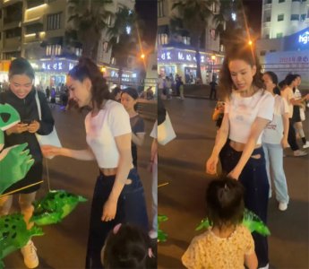​李若彤现身街头，瘦成纸片人马甲线吸睛