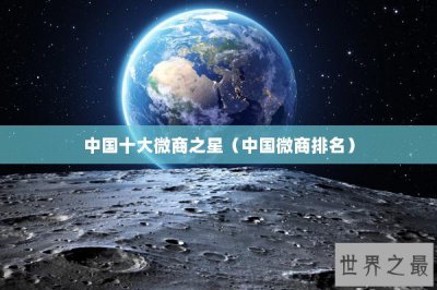 ​中国十大微商之星（中国微商排名）