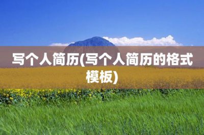 ​写个人简历(写个人简历的格式模板)