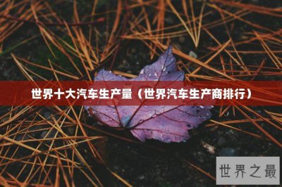 ​世界十大汽车生产量（世界汽车生产商排行）
